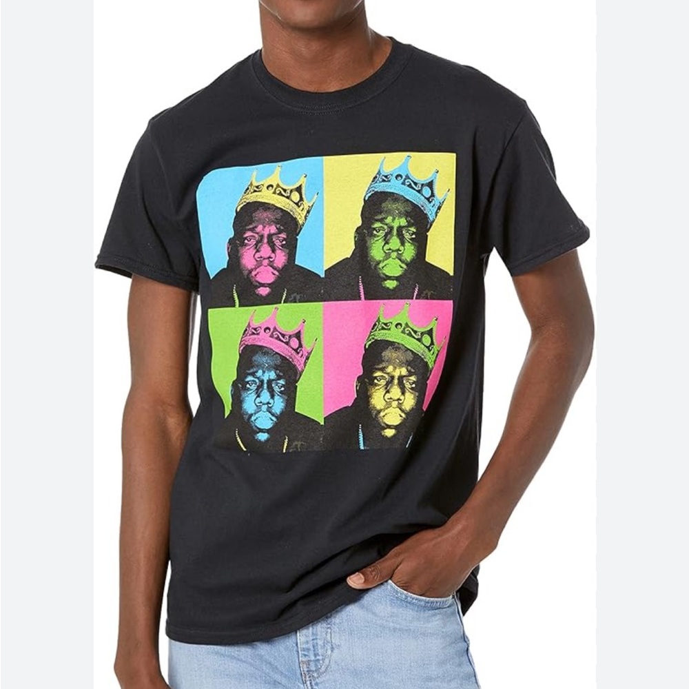 Notorious B.I.G. Biggie Smalls Graphic T-Shirt Andy Warhol Style Size Large